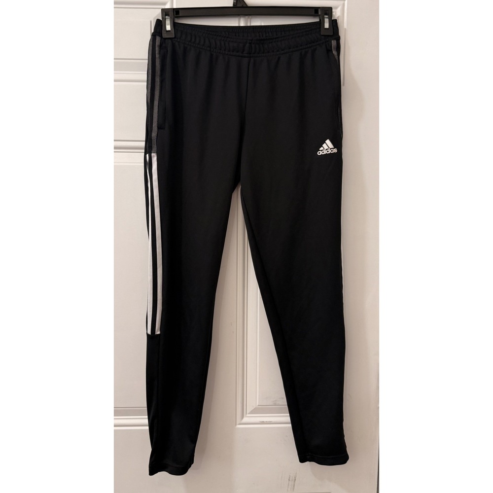Adidas Primegreen Aeroready Track Pants Black Three Stripe Zip Ankle Mens Size M